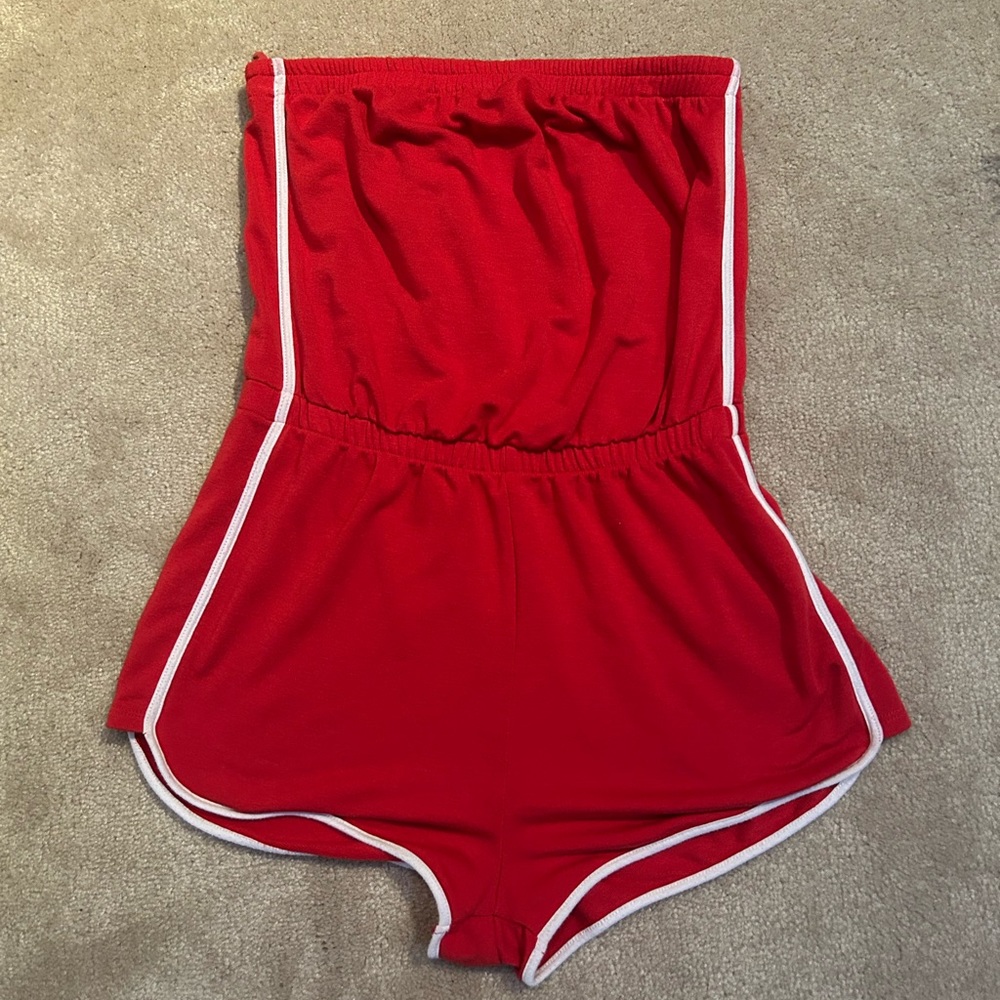 3/$25 Red Garage Shorts Strapless Romper